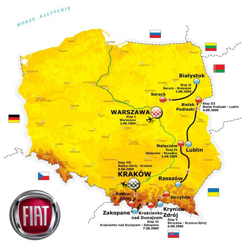 Fiat w peletonie 66. Tour de Pologne