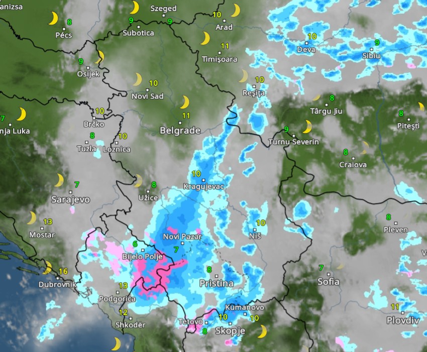 Kiša sutra u ponoć