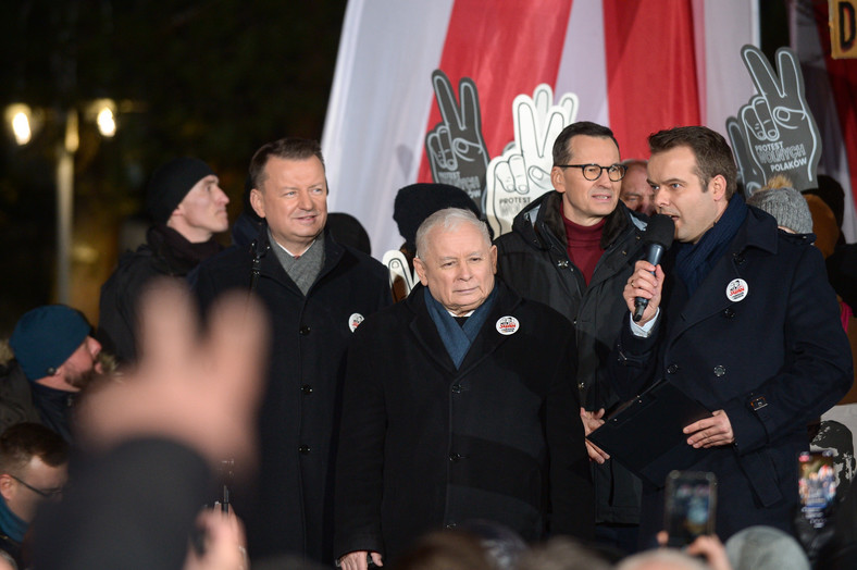 Jarosław Kaczyński, Mateusz Morawiecki, Mariusz Błaszczak, Rafał Bochenek