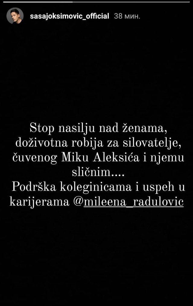 Objava Saše Joksimovića