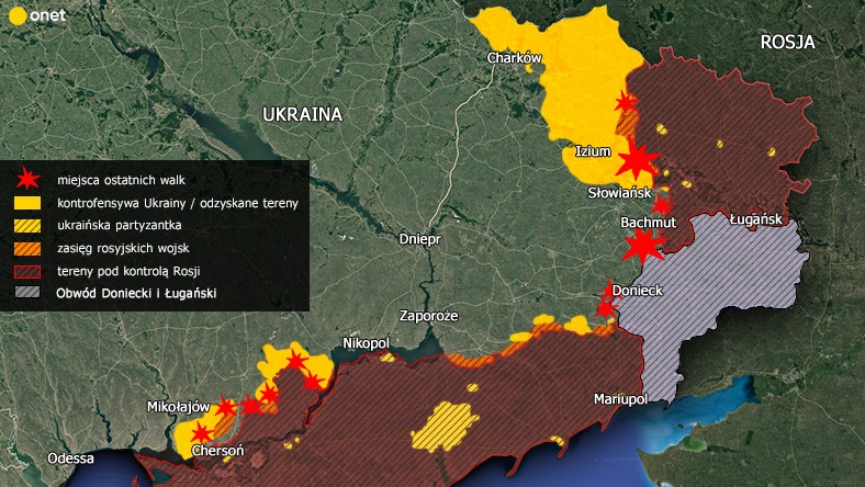 Ukraina. Stan frontu na 4.10.2022