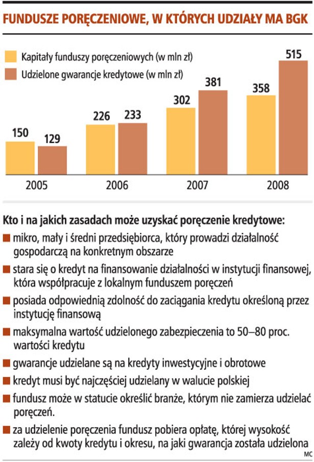 Fundusze poręczeniowe, w których udziały ma BGK