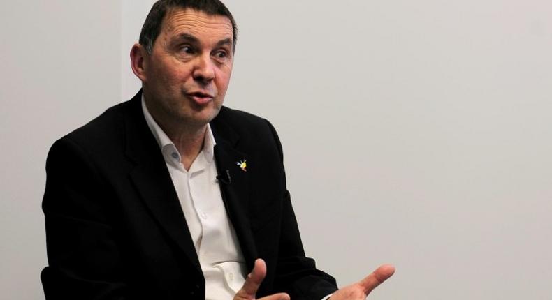 Basque separatist leader Arnaldo Otegi speaks with AFP journalists during an interview in the northern Spanish Basque village of Renteria on April 6, 2017