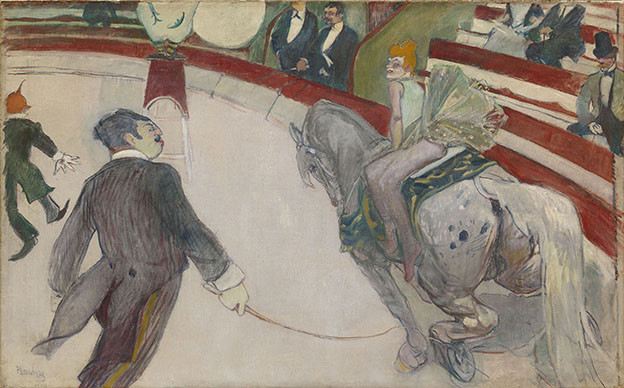 Henri de Toulouse-Lautrec, "Au cirque Fernando: Ecuyère" (1887-88)