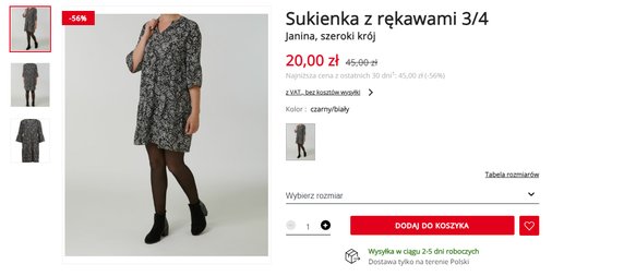 KIK Wzorzysta sukienka