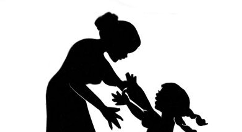 Mother and child silhouette