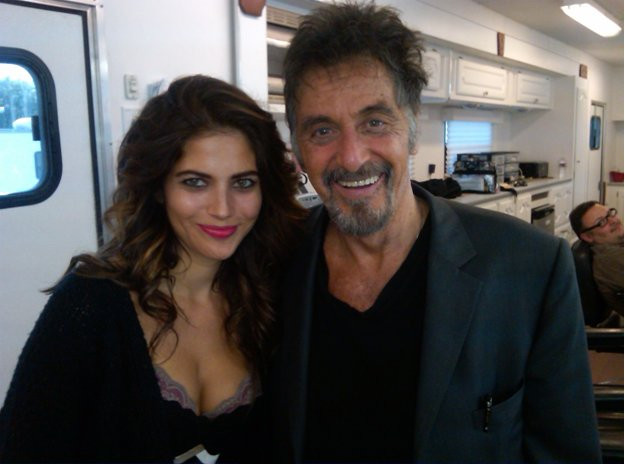 Weronika Rosati i Al Pacino na planie "Stand Up Guys"