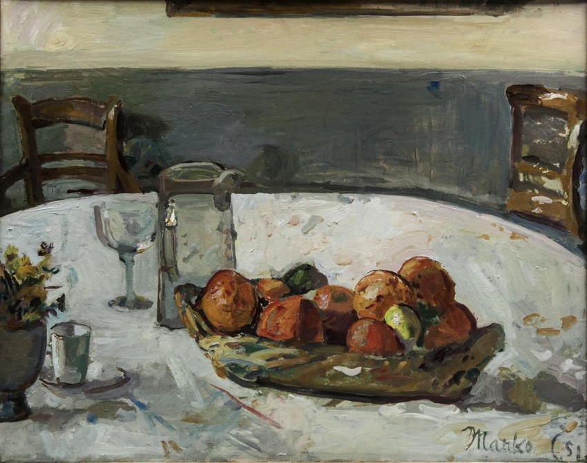 Marko Čelebonović, Mrtva priroda s narandzama, 1951, 73x92c