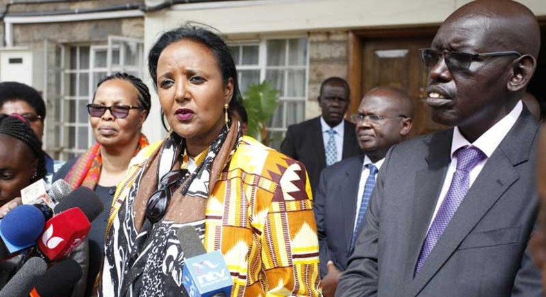 CS Amina Mohamed with PS Belio Kipsang