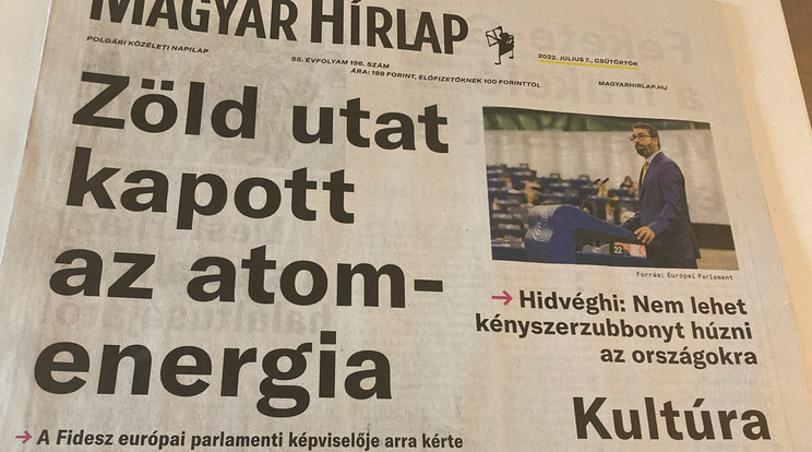 A Magyar Hírlap mai száma