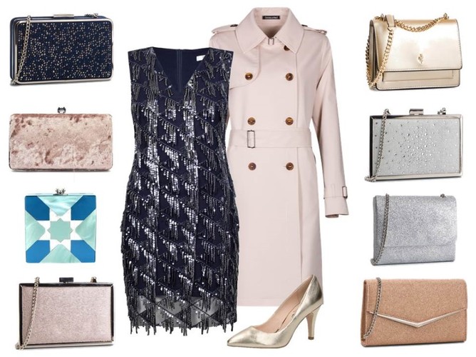 Modne torebki na wiosnę 2019: torebki - Menbur/menbur.pl, buty – Caprice/caprice.pl, sukienka - Midori Feminine Fashion/midori.pl, płaszcz - Dziekański/dziekanski.pl