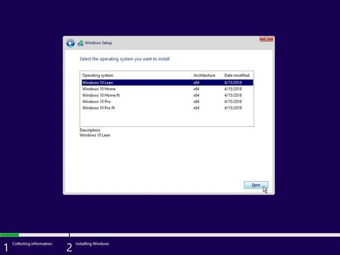 Windows 10 Lean dostrzeżony w instalatorze z buildu 17650