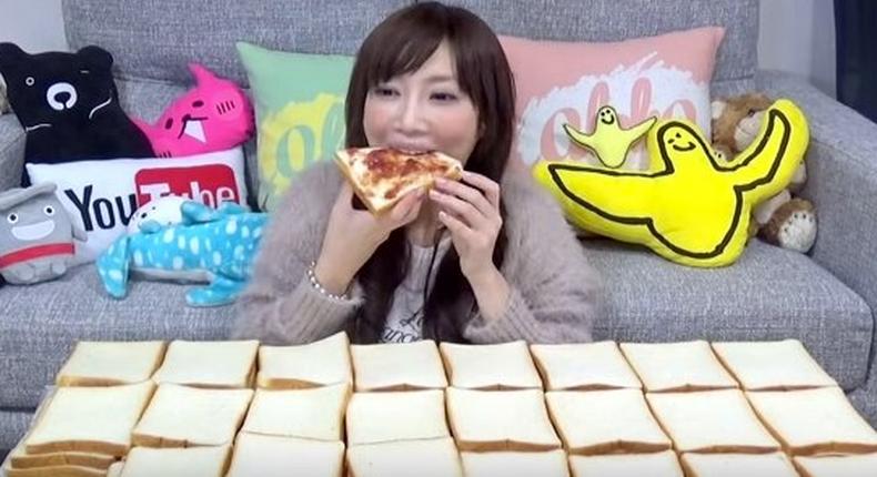 Woman goes viral after eating 100 slices of bread in one sitting