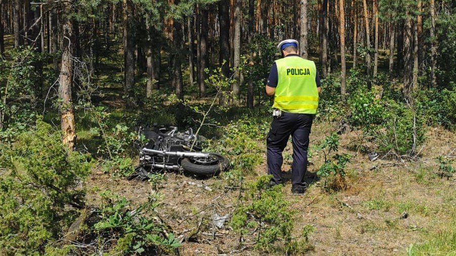 Motocykl, którym poruszała się ofiara wypadku