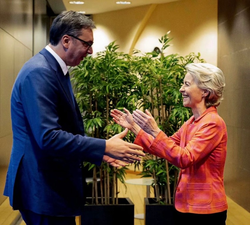 Aleksandar Vučić i Ursula fon der Lajen