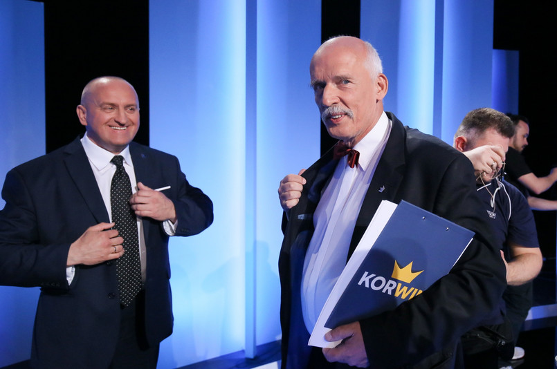 Kandydaci na urząd prezydenta Marian Kowalski i Janusz Korwin-Mikke