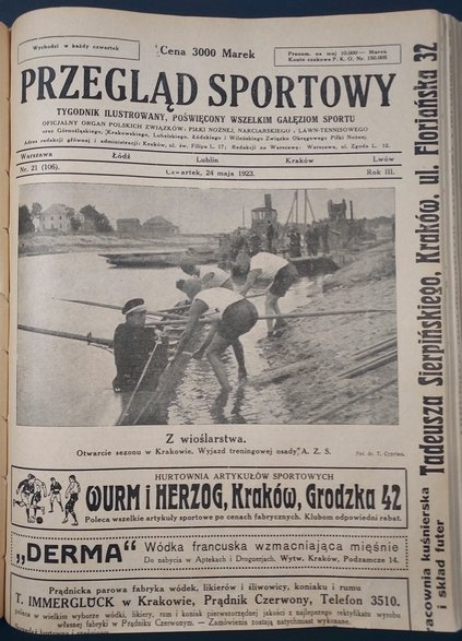 Okładka pierwszego "PS" wydanego po przystąpieniu Polski do FIFA. Jak widać, 24 maja 1923 na plan pierwszy przebiło się wioślarstwo.