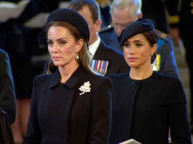 Kejt Midlton i Megan Markl na sahrani kraljice Elizabete