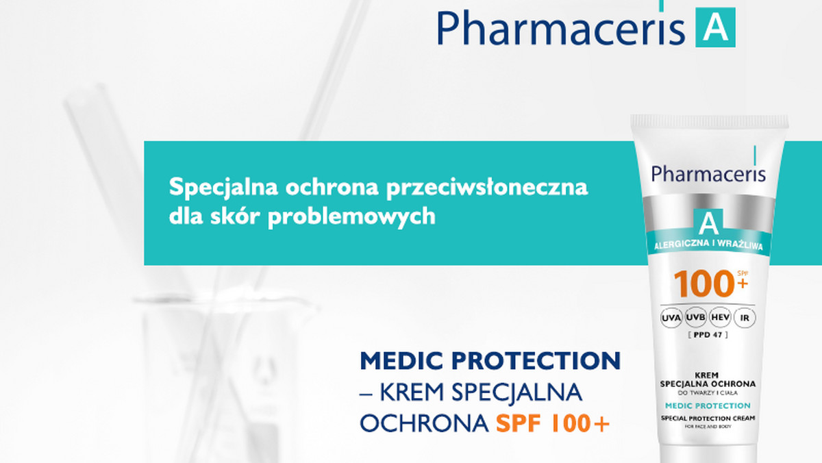 Specjalna ochrona przeciwsłoneczna dla skór problemowych PHARMACERIS A MEDIC PROTECTION – KREM SPECJALNA OCHRONA SPF 100+.