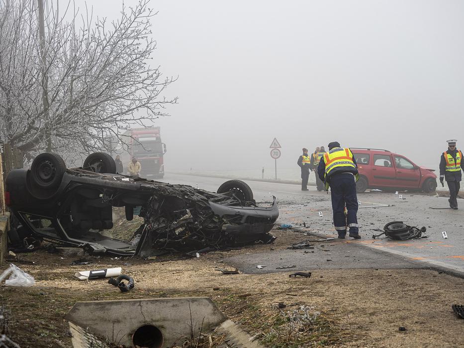 Halálos baleset történt Tompánál / Fotó: MTI Donka Ferenc