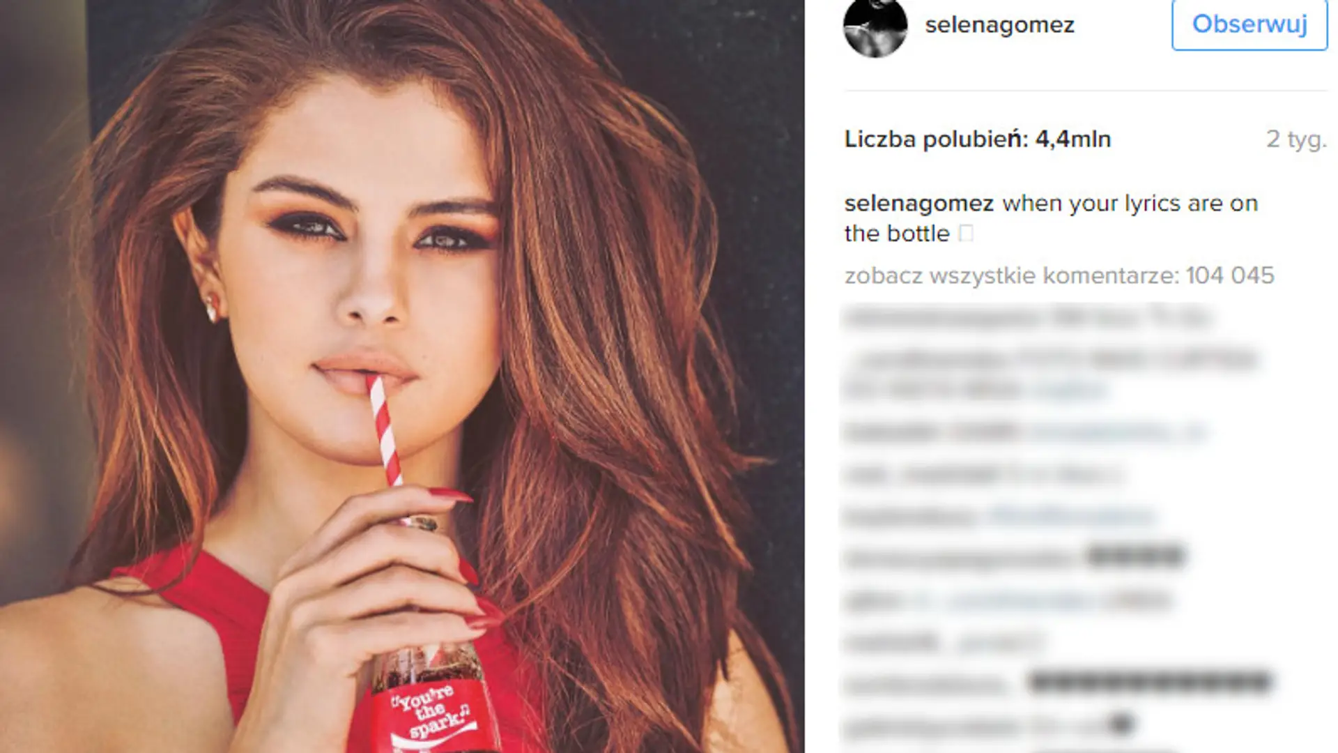 Justin Bieber nie jest już królem Instagrama. Fotka jego byłej pobiła rekord polubień