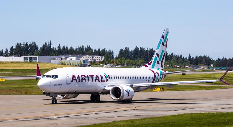 An Air Italy Boeing 737 MAX 8.