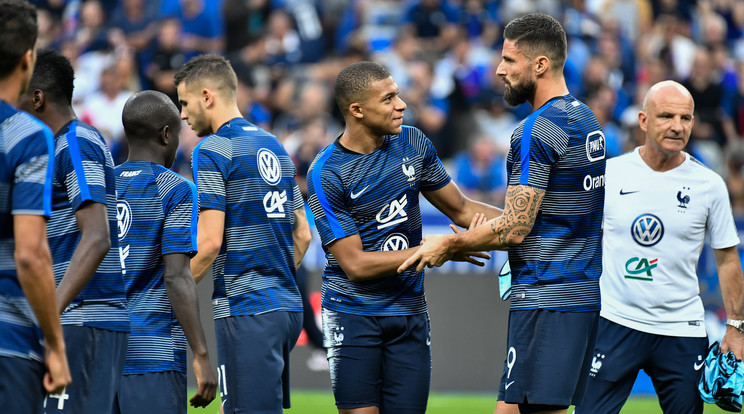 Kylian Mbappé nem bocsátott meg az őt kritizáló Olivier Giroudnak /  Fotó: Profimedia 