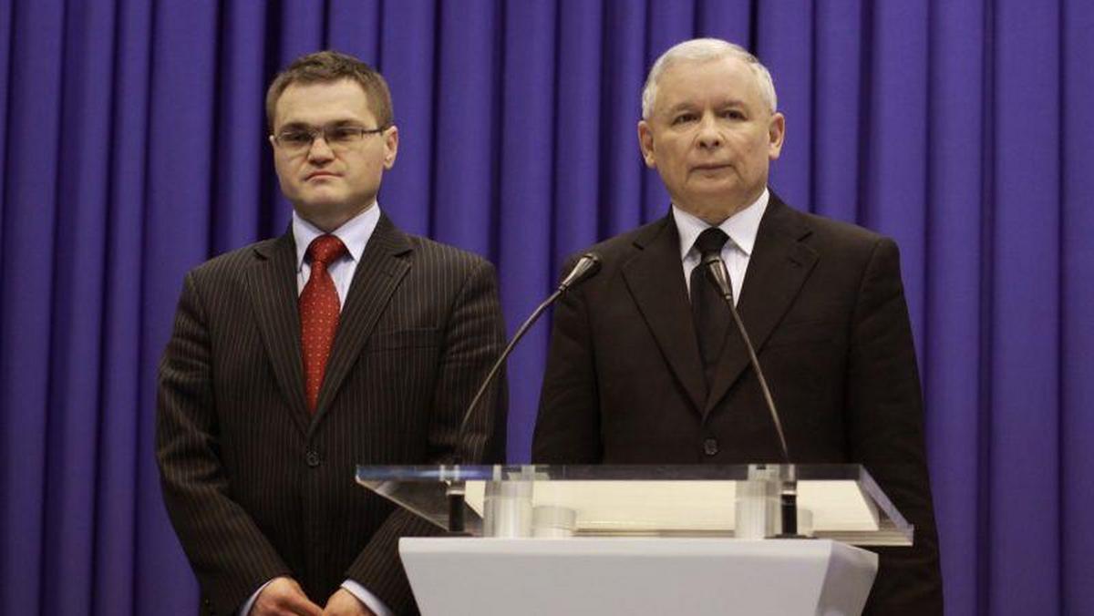 Prezes PiS Jarosław Kaczyński i Rafał Rogalski