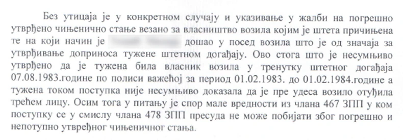 Iz presude Okružniog suda