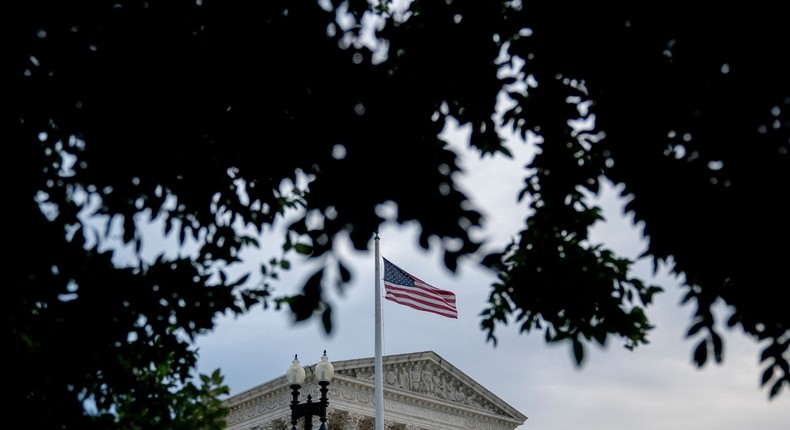 The US Supreme Court building stands in Washington, DC, on October 3, 2022