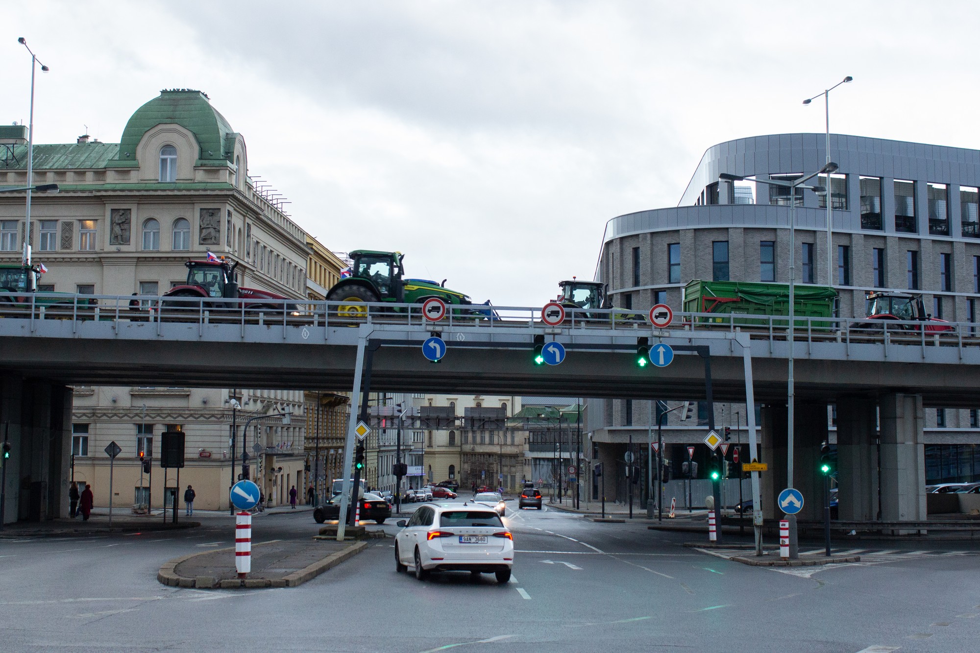 Protest poľnohospodárov v Prahe.