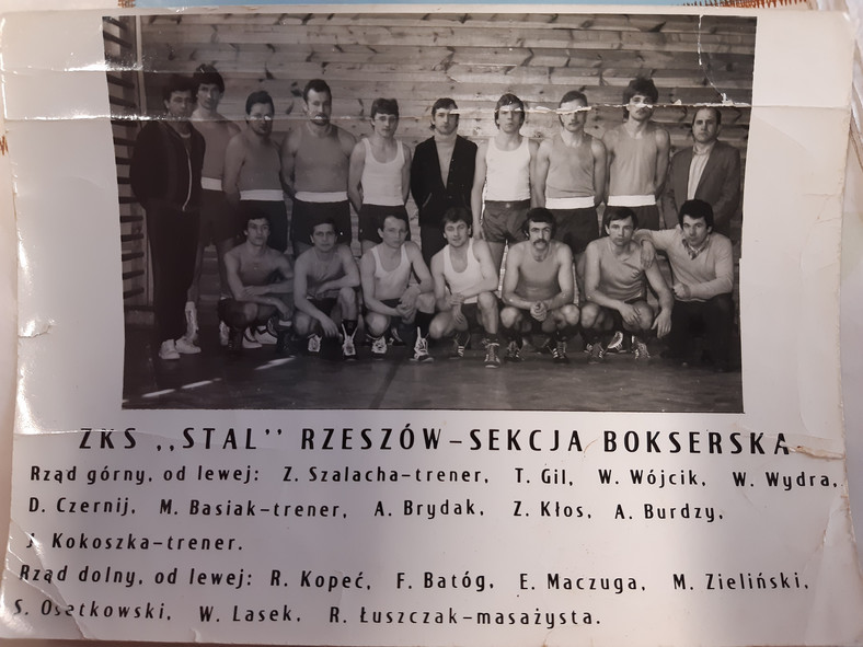Sekcja bokserska Stali Rzeszów z czasów kariery Zygmunta Kłosa