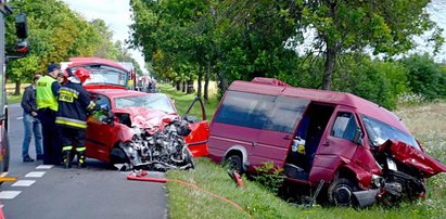 Bus zderzył się z osobówką pod Garwolinem. Wielu rannych