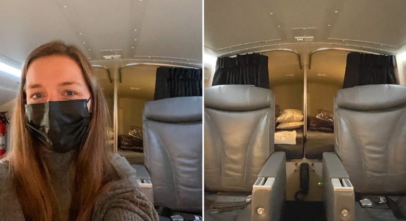 Business Insider's author toured the room where pilots rest on Air New Zealand Boeing 777-300ER planes.Monica Humphries/Business Insider