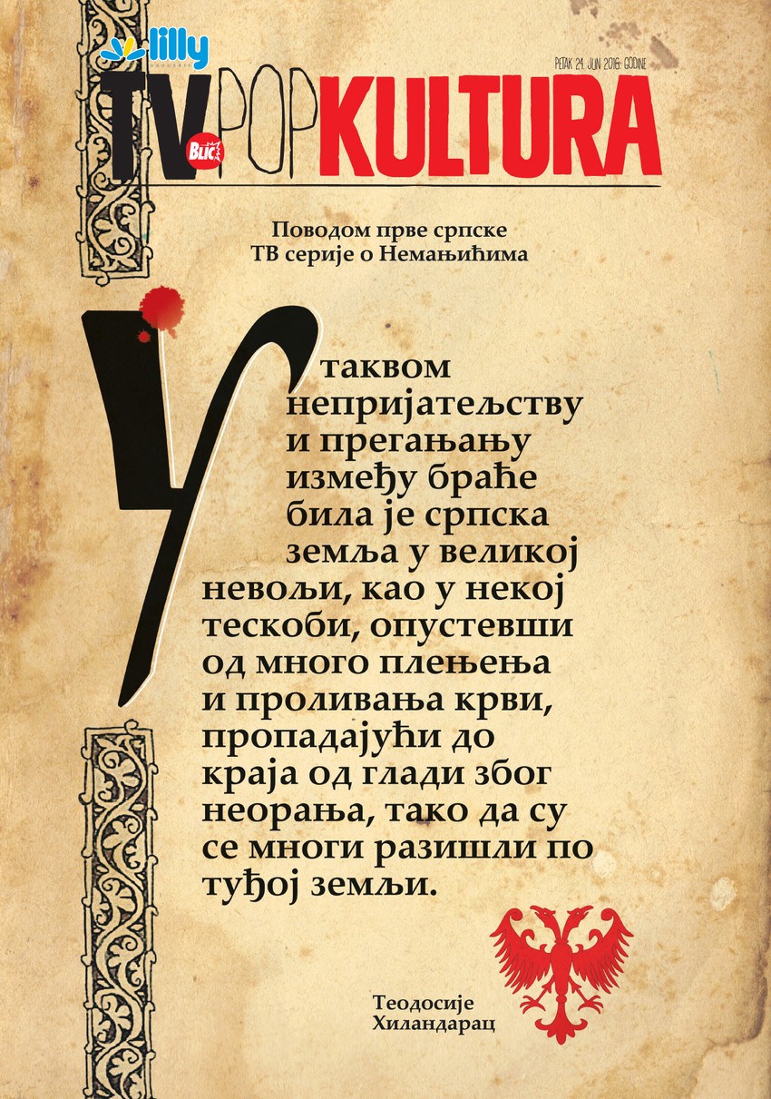 Naslovna strana "TV & pop kulture" za petak 24. jun 2016.