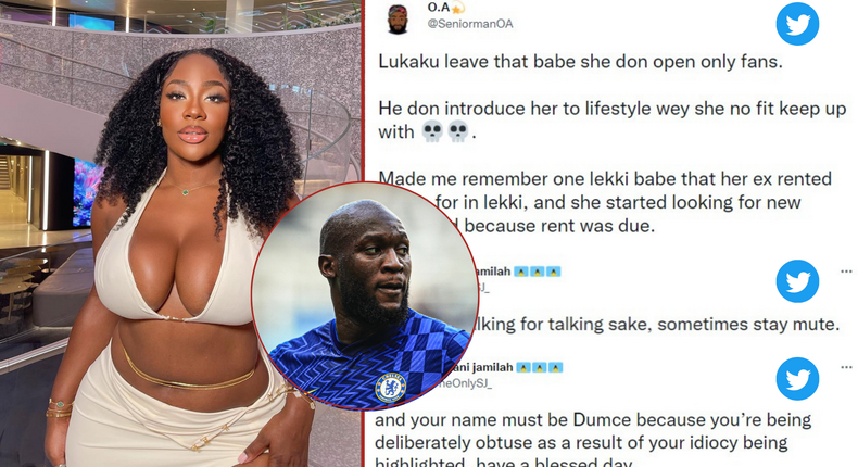 Drama as Nigerian man compares Romelu Lukaku's girlfriends to Lekki babes on Twitter