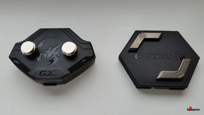Dodatkowe obciążniki pozwalają zmienić wagę myszy Logitech G502 i Genius GILA GX.