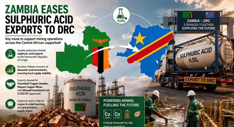 Zambia reopens acid exports to Congo as global scramble for battery minerals intensifies. [ChatGPT] 