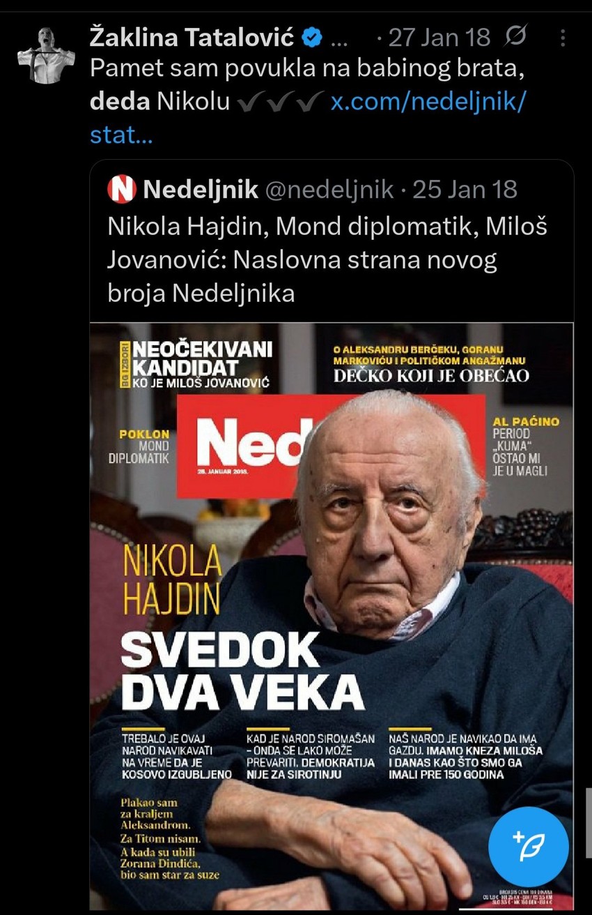 Žaklina Tatalović tvit