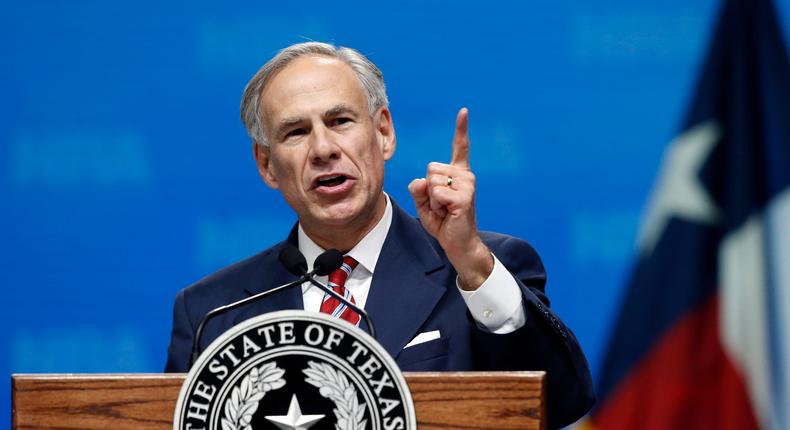 Governor Greg Abbott speaks at the National Rifle Association-Institute for Legislative Action Leadership Forum in Dallas, Friday, May 4, 2018.Sue Ogrocki/AP