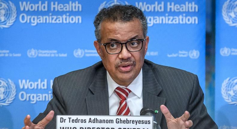 World Health Organization (WHO) Director-General Tedros Adhanom Ghebreyesus.