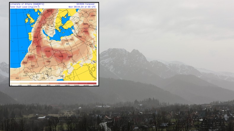 Pył saharyjski znów spowije Europę, w tym Polskę. Znamy datę (mapa: forecast.uoa.gr)