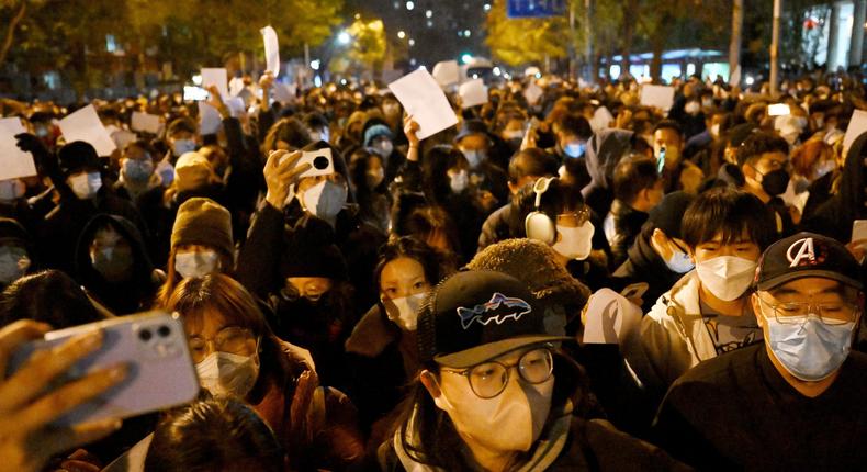 There have been protests in every major city — including Beijing, the Chinese capital.NOEL CELIS/AFP via Getty Images