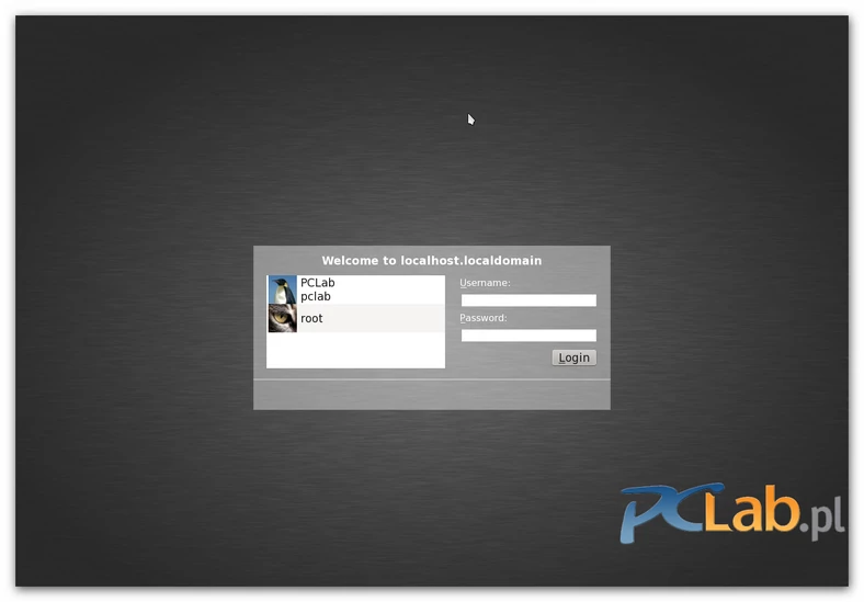 Ekran logowania PCLinuxOS 2012 (kliknij, żeby powiększyć)