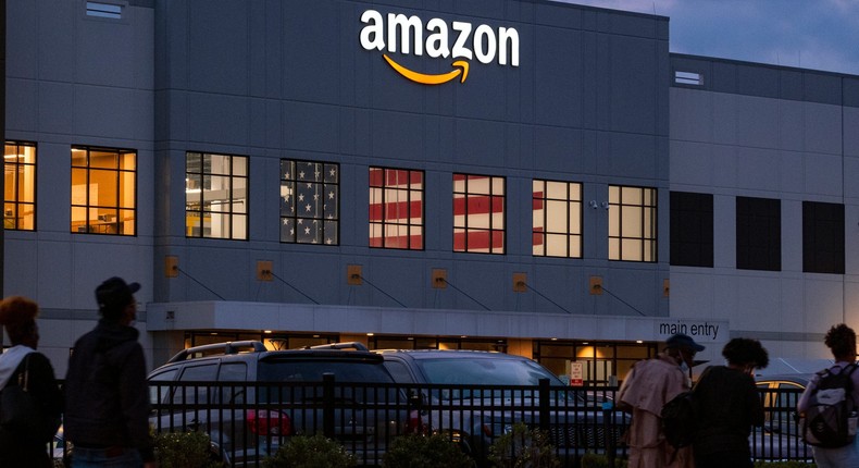 An Amazon distribution center in Staten Island in October.