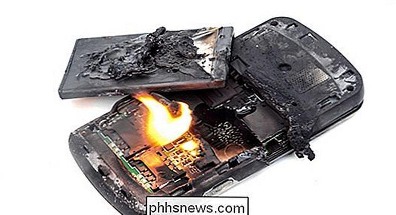 téléphone portable explose