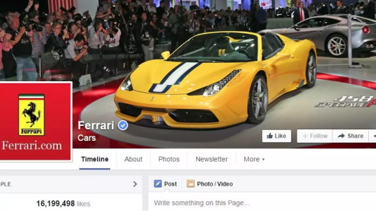 Ferrari zapłaci 8 miliardów dolarów za fanpage marki?