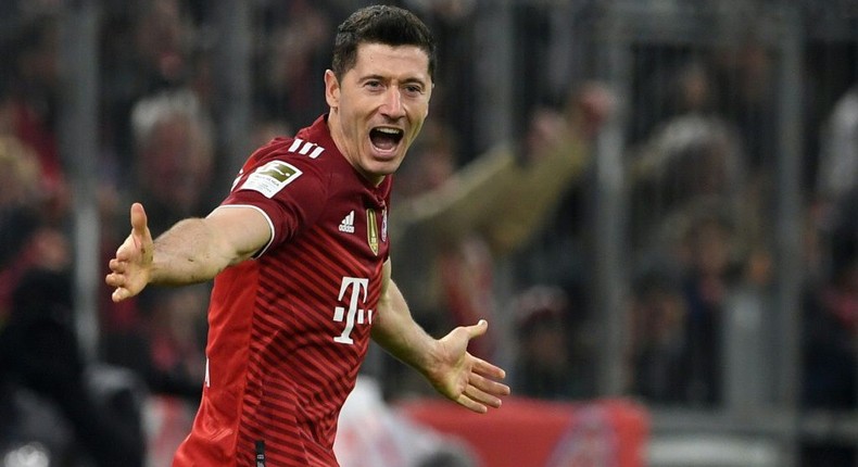 Robert Lewandowski broke the late Gerd Mueller's long-standing record with 41 goals in the Bundesliga last season Creator: Christof STACHE