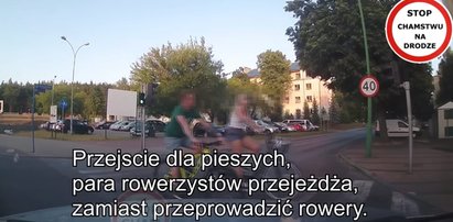 Draka na pasach. Rowerzyści wyprowadzili z równowagi kierowcę. Padły mocne słowa [WIDEO]