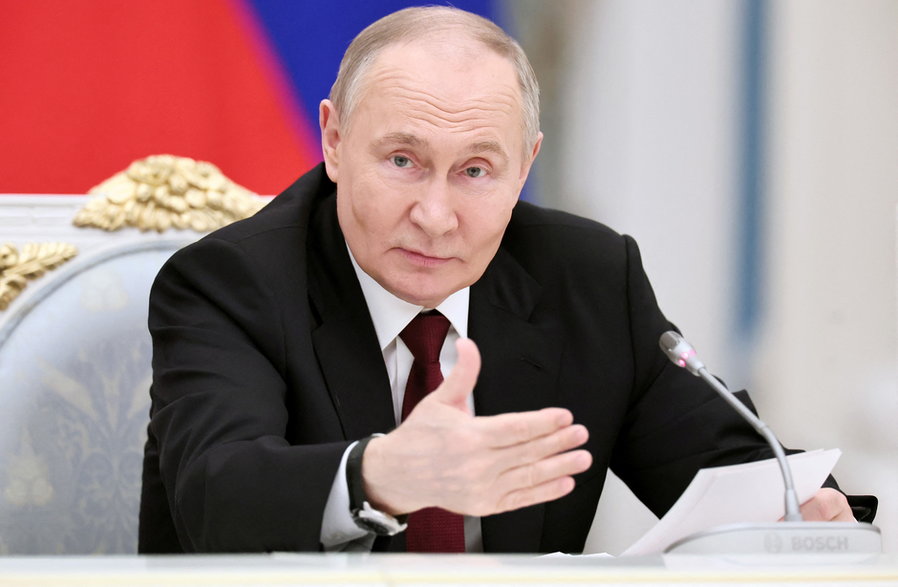 Prezydent Rosji Władimir Putin na Kremlu w Moskwie, 22 kwietnia 2024 r.